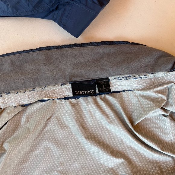 Marmot Rain Jacket with Hoodie Blue Men's Size Large - Picture 6 of 13